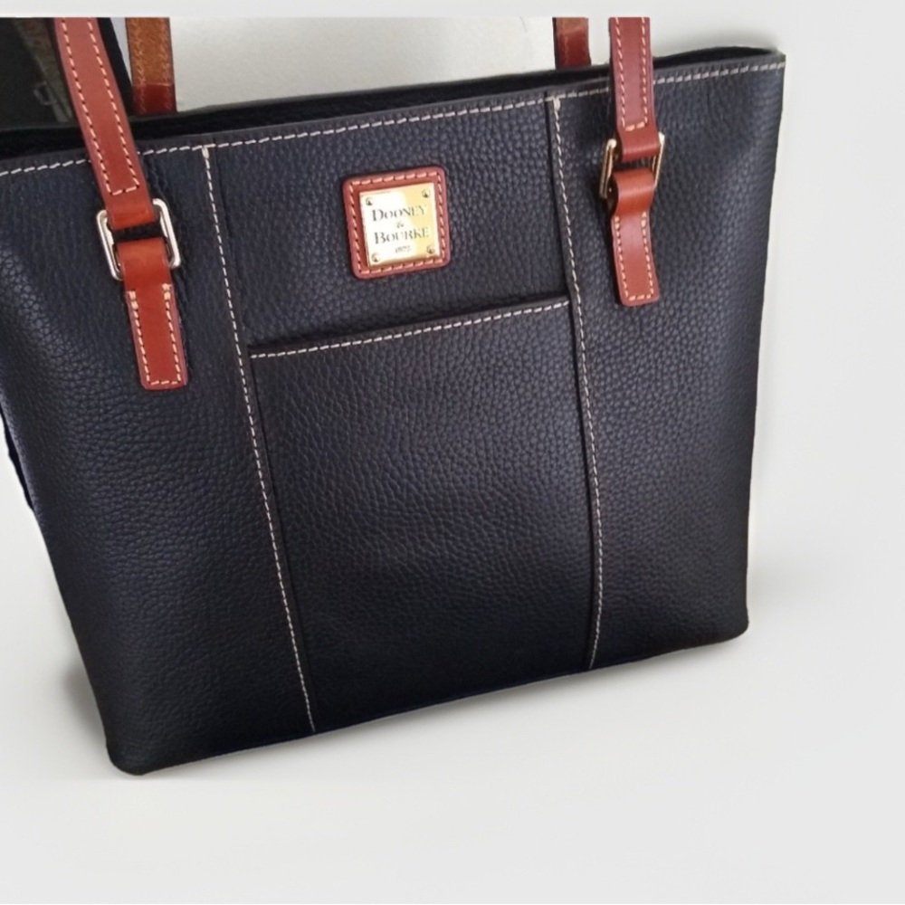 Dooney & Bourke Black and Brown Tote - Picture 4 of 16